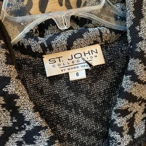 St. John black & grey jacket with big collar.Size 6